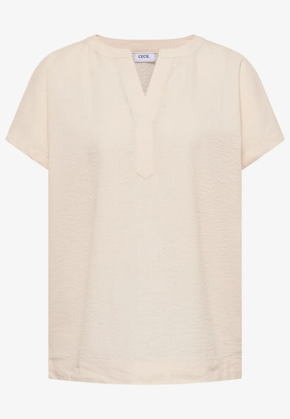 Blouse à épaules tombantes en seersucker