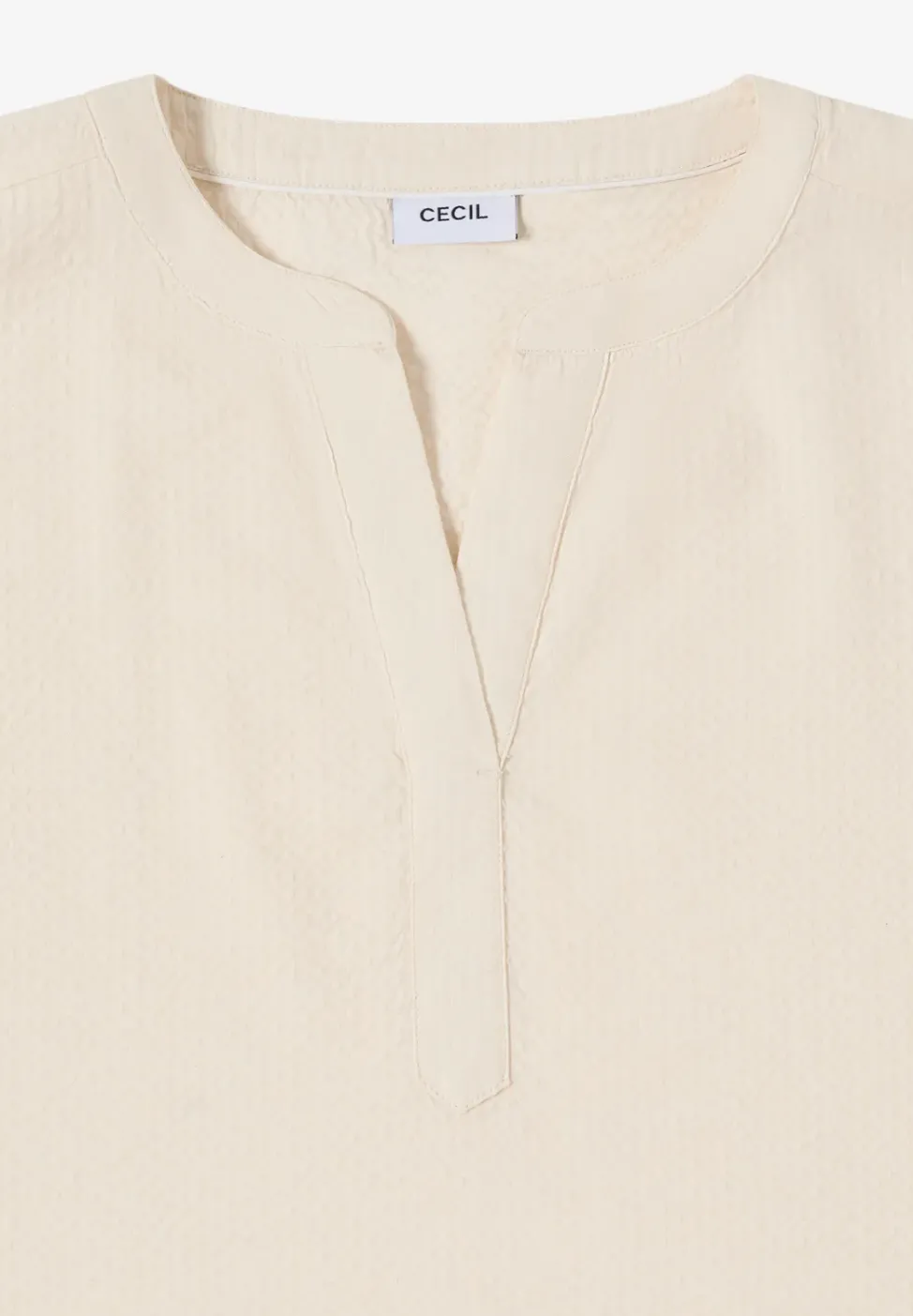 Blouse à épaules tombantes en seersucker