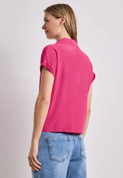 Blouse à épaules tombantes avec col bowling