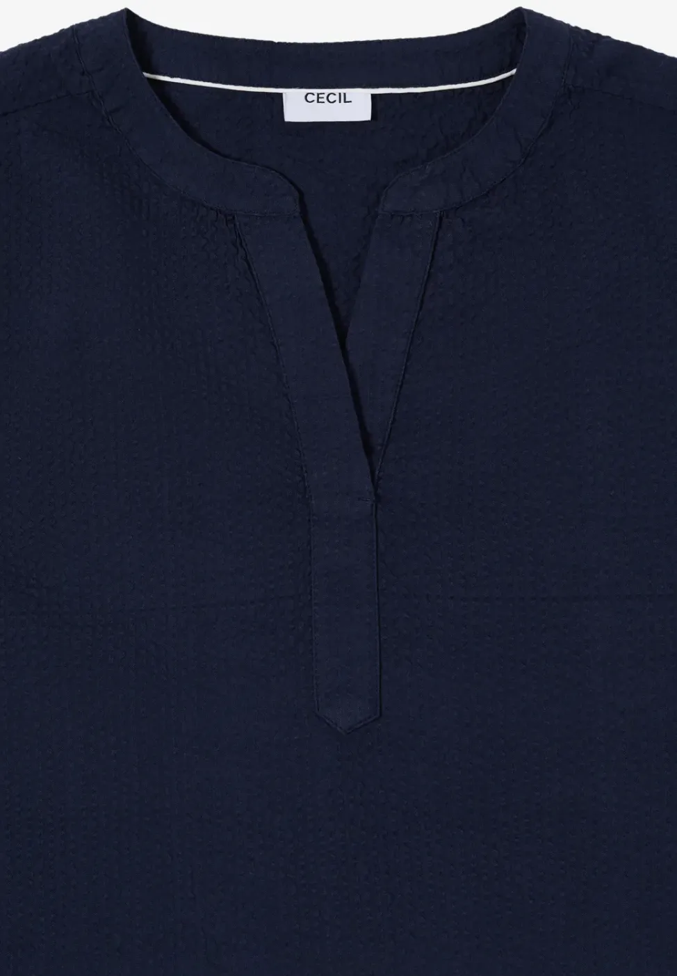 Blouse à épaules tombantes en seersucker
