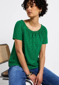 Blouse avec broderie ajourée