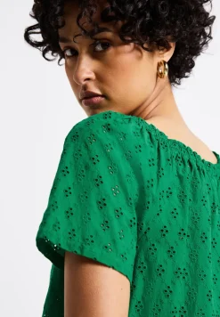 Blouse avec broderie ajourée