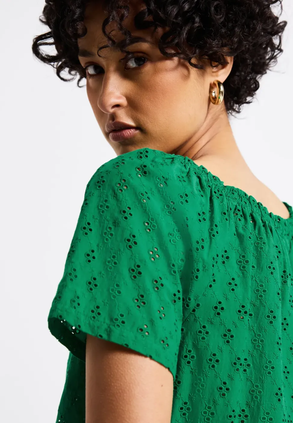 Blouse avec broderie ajourée