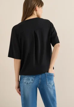 Blouse avec col fendu et ourlet élastique