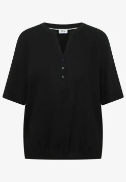 Blouse avec col fendu et ourlet élastique