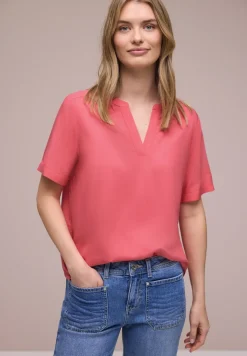 Blouse avec col fendu et turn-up