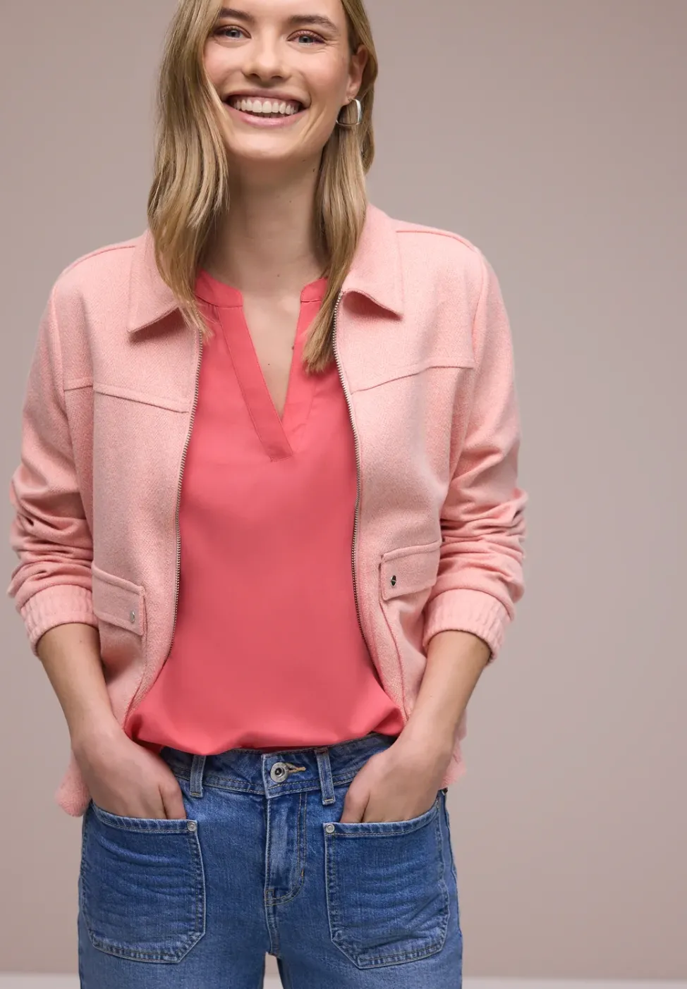 Blouse avec col fendu et turn-up