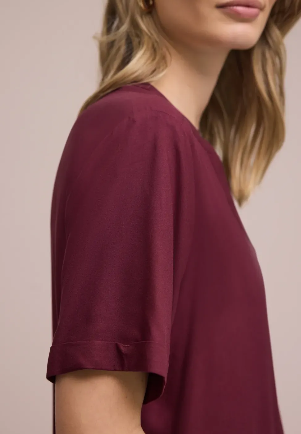 Blouse avec col fendu et turn-up