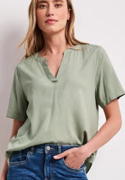 Blouse avec col fendu et turn-up