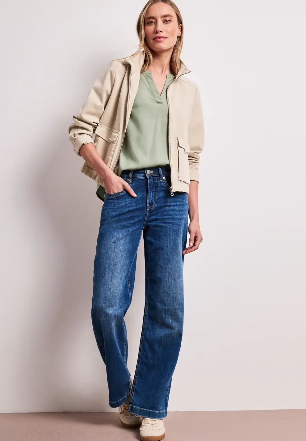 Blouse avec col fendu et turn-up