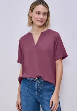 Blouse avec col fendu et turn-up