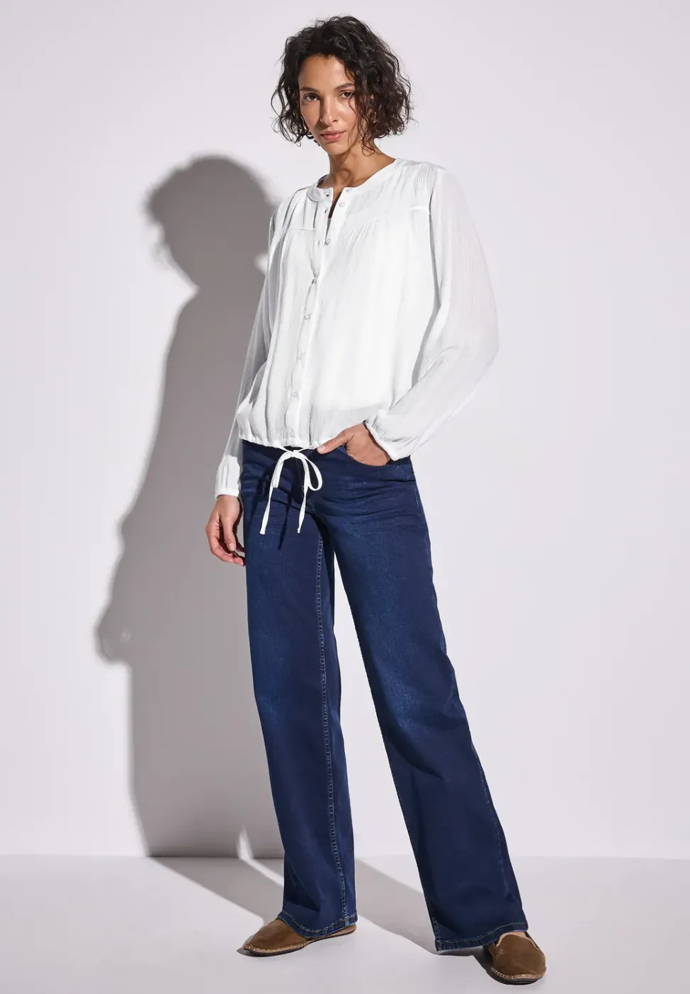 Blouse crinkle avec fronces