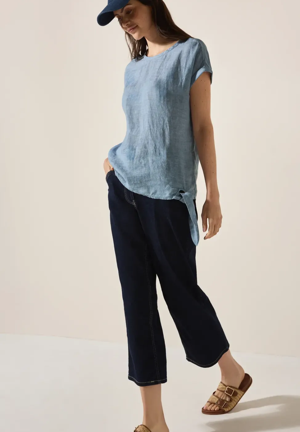 Blouse en chambray avec nœuds