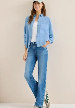 Blouse en denim coloré