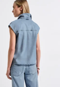 Blouse en jean au look bleached