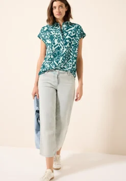 Blouse en lin à motifs