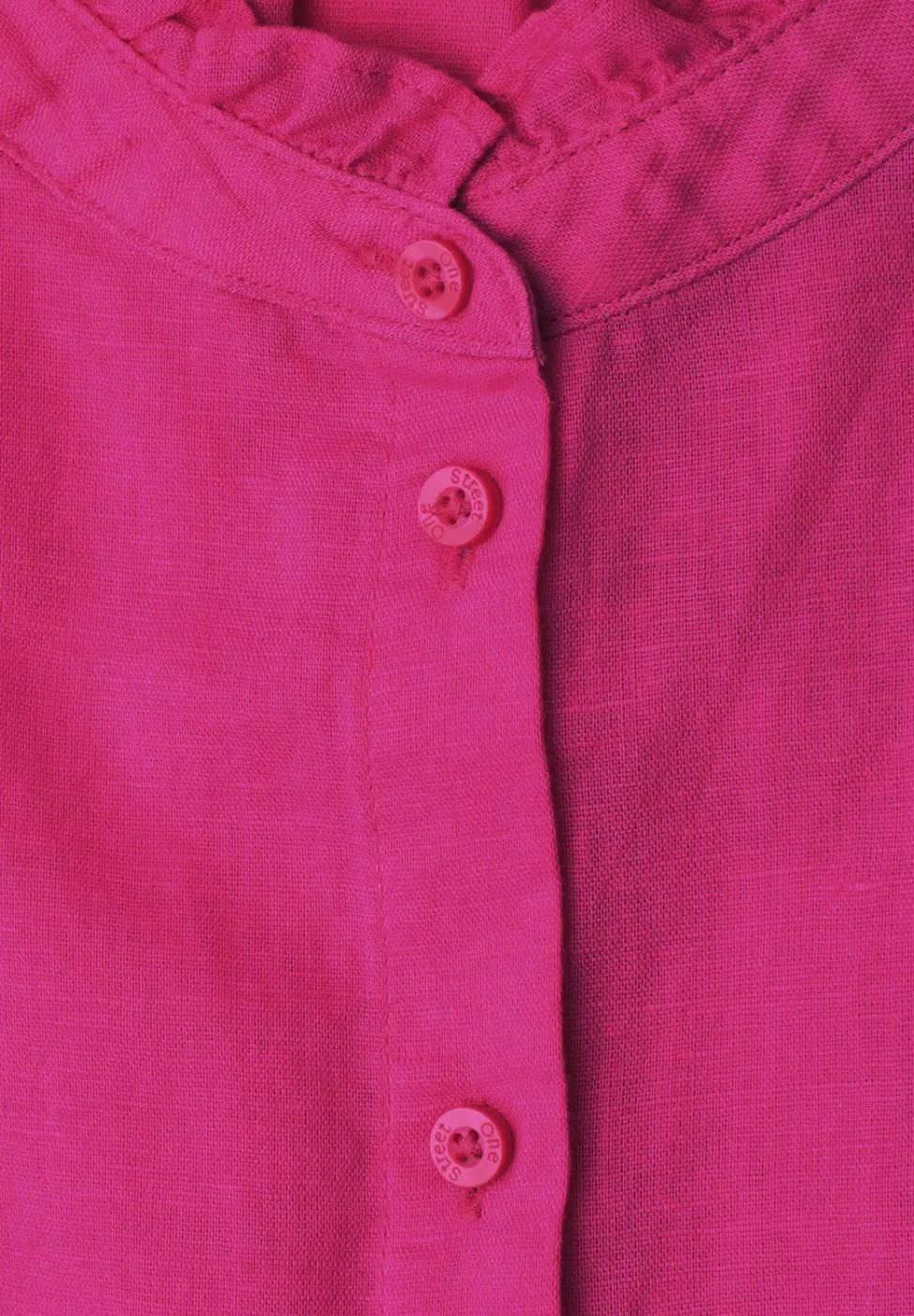 Blouse en lin mélangé avec col volanté