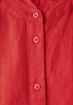 Blouse en lin mélangé avec volants