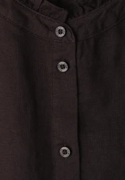 Blouse en lin mélangé avec col volanté