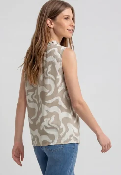 Blouse en lin mélangé avec volants