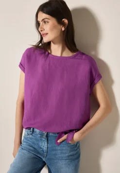 Blouse en lin mélangé avec nœuds