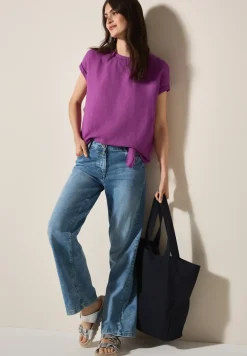 Blouse en lin mélangé avec nœuds