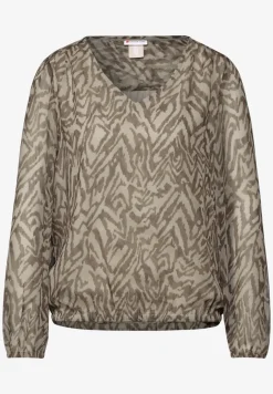 Blouse en mousseline de soie avec fronces