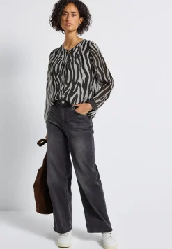 Blouse en mousseline de soie avec imprimé zèbre