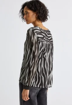 Blouse en mousseline de soie avec imprimé zèbre