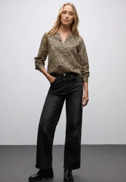 Blouse en velours côtelé au look léopard