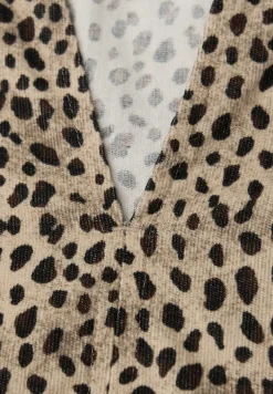 Blouse en velours côtelé au look léopard