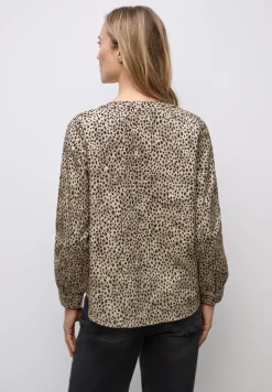 Blouse en velours côtelé au look léopard