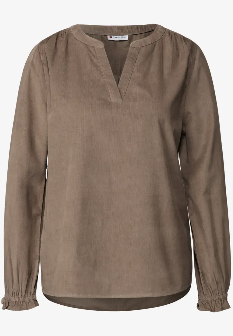 Blouse en velours côtelé avec détails à volants