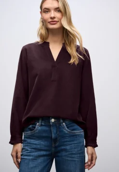 Blouse en velours côtelé avec volants
