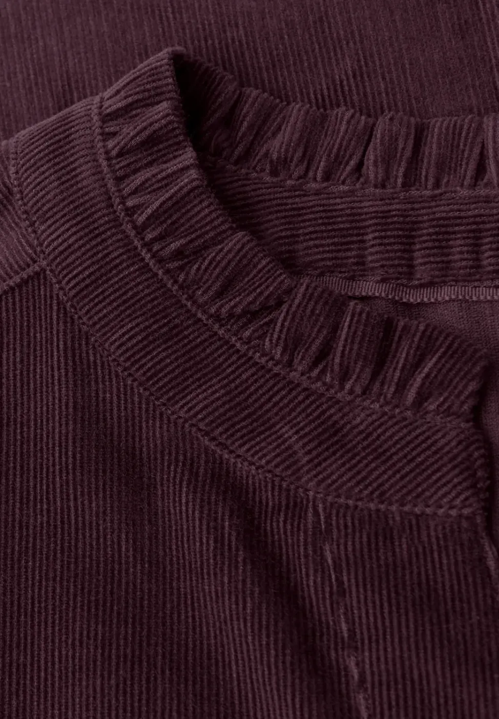 Blouse en velours côtelé avec volants