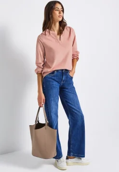 Blouse en velours côtelé avec détails à volants