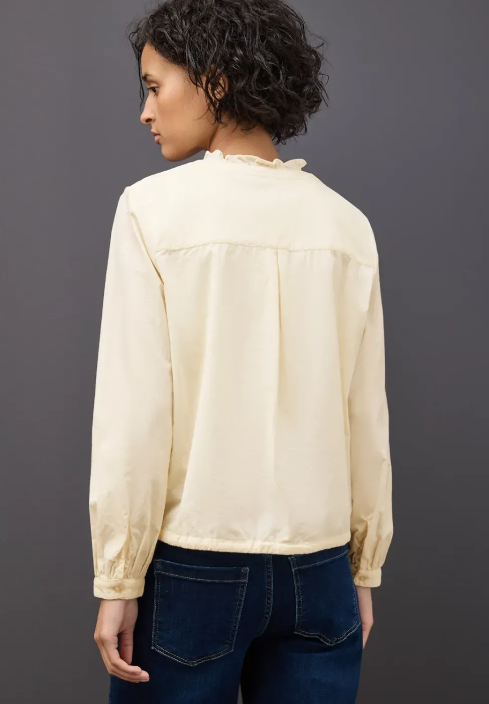Blouse en velours côtelé avec cordon de serrage