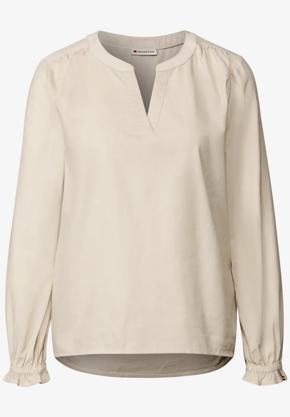 Blouse en velours côtelé avec détails à volants
