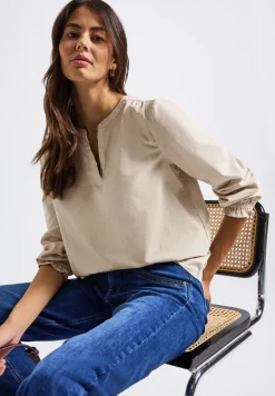 Blouse en velours côtelé avec détails à volants