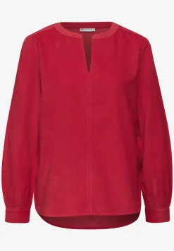 Blouse en velours côtelé en couleur unie
