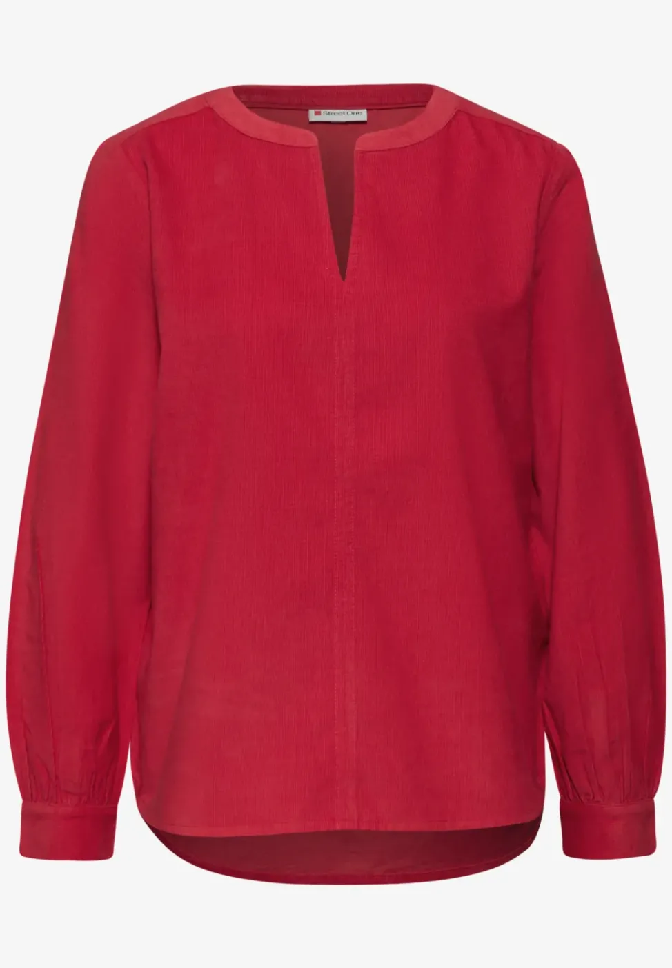 Blouse en velours côtelé en couleur unie