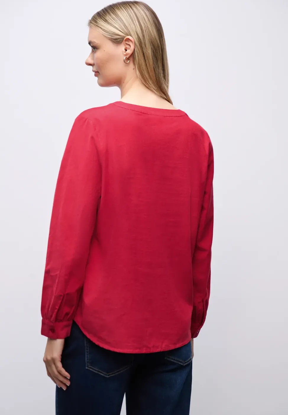Blouse en velours côtelé en couleur unie