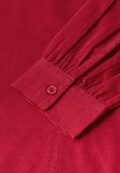 Blouse en velours côtelé en couleur unie