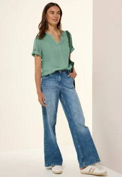 Blouse en viscose Split Neck