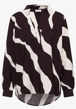 Blouse imprimée avec bordures en ruban