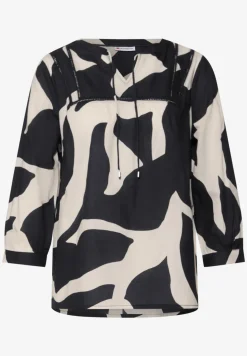 Blouse imprimée avec détails de bandes