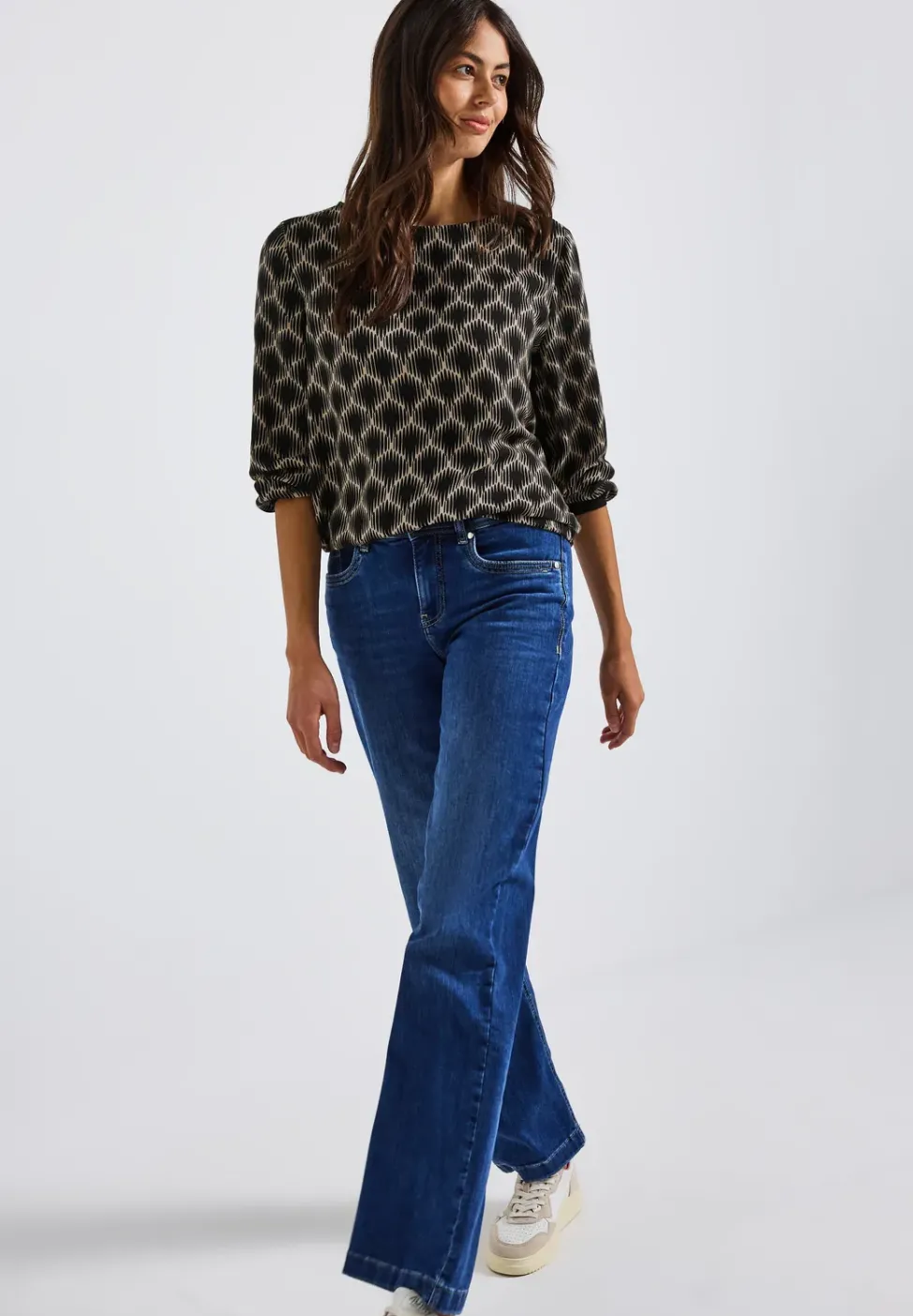 Blouse imprimée avec ourlet élastique