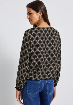 Blouse imprimée avec ourlet élastique