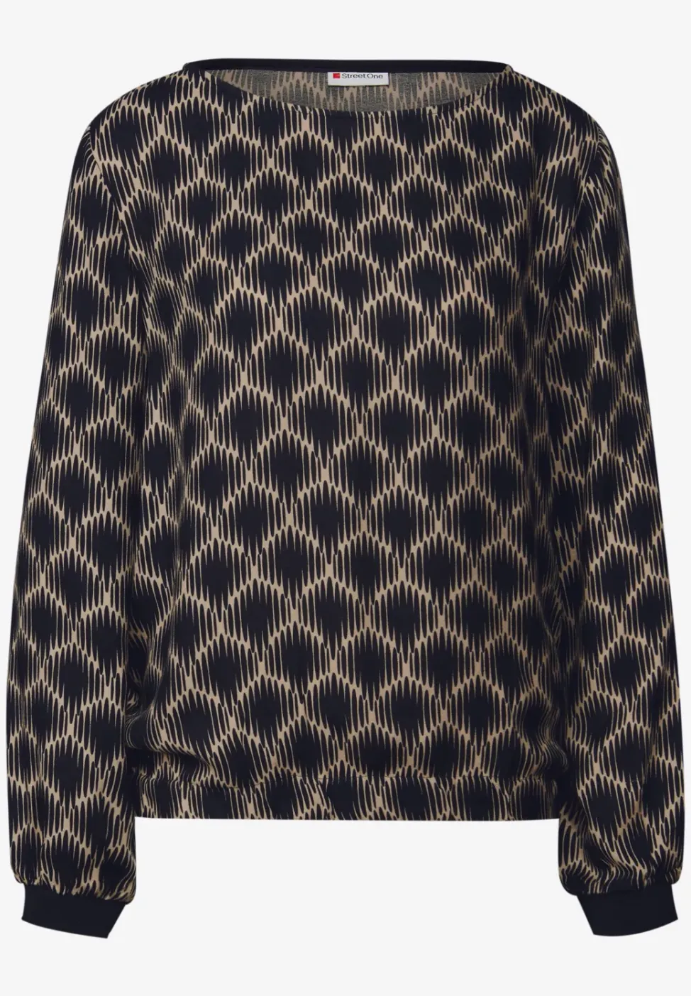Blouse imprimée avec ourlet élastique