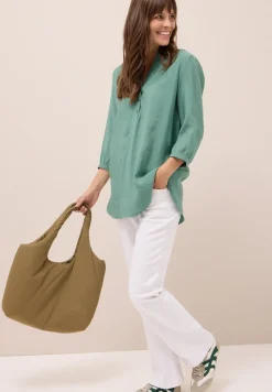 Blouse longue en couleur unie